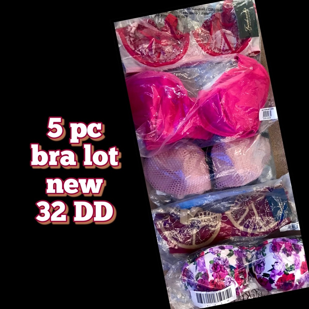 Five (5) bras 32DD 32 dd new Victoria's Secret Frederick's wholesale resellers